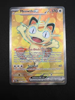 2026 POKEMON MEOWTH EX FULL ART# 107/088 MEGA EVOLUTION PERFECT ORDER - Image 1