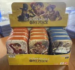 One Piece Card Game Tin Pack Set Vol.2 TS-02 Display Box of 12 Sealed English - Image 1