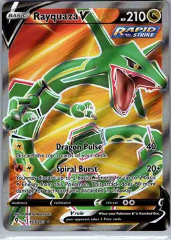 Rayquaza V (Full Art) 193/203 SWSH07: Evolving Skies - Pokemon Card - NM - Image 1