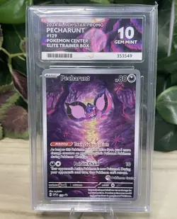 ACE 10 Pecharunt 129 Pokemon Center Promo Pokemon Card - Image 1