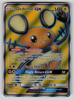 Dedenne GX 195/214 Unbroken Bonds Pokemon Holo LP- - Image 1