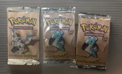 Pokemon Fossil Booster Packs EMPTY Artwork Vintage WOTC 1999 Display - Image 1