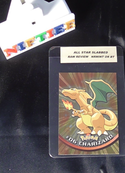 Topps #06 Charizard Holo Foil TV Animation Series 1 Pokemon Black Logo NRMINT - Image 3