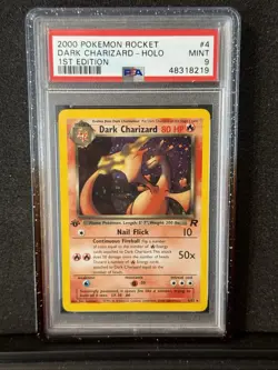 PSA 9 Dark Charizard 1st Edition 4/82 Team Rocket Holo Pokemon Card - Image 1