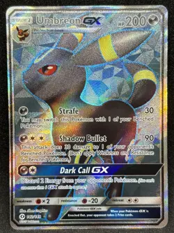 Pokemon Umbreon GX Card 142/149 Sun Moon Base Full Art, Near Mint Condition - Image 1