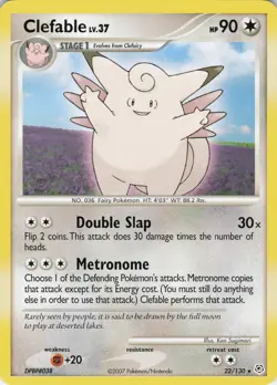 Clefable 22/130 Diamond and Pearl Rare Normal Pokemon TCG - Image 1