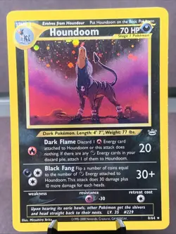 Pokemon TCG Houndoom 8/64 Neo Revelation Holo Rare Unlimited WOTC VTG 2000 Swirl - Image 1