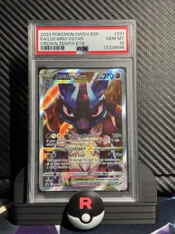 Lucario VSTAR Crown Zenith ETB Promo Card SWSH291 PSA GEM MINT 10 - Image 1