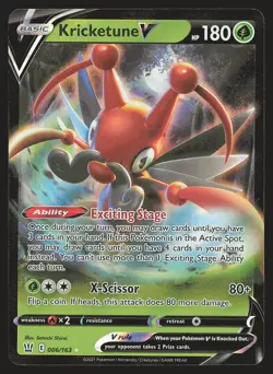 SWSH05: Battle Styles Kricketune V #006/163 Ultra Rare Pokemon Card - Image 1