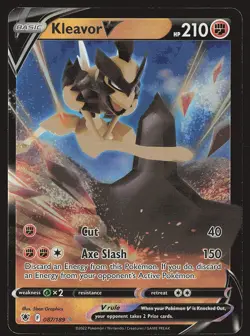 SWSH10: Astral Radiance Kleavor V #087/189 Ultra Rare Pokemon Card - Image 1