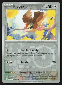 SV: Scarlet & Violet 151 Pidgey #016/165 Reverse Holo Pokemon Card - Image 1