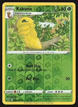 SWSH04: Vivid Voltage Kakuna #002/185 Reverse Holo Pokemon Card - Image 1