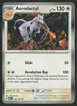 SV: Scarlet & Violet 151 Aerodactyl #142/165 Holo Rare Pokemon Card - Image 1