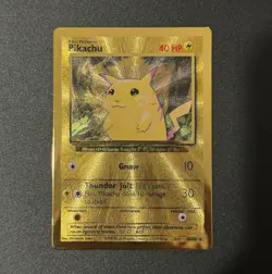 Pikachu Metal Gold Card UPC Pokemon 25th Anniversary Celebrations 58/102 Promo - Image 1
