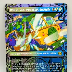 Don & Leo Problem Solvers Borderless Full Art MTG TMNT 0242 Rare Magic Card - Image 1