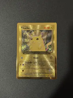 Pikachu Metal Gold Card UPC Pokemon 25th Anniversary Celebrations 58/102 Promo - Image 1