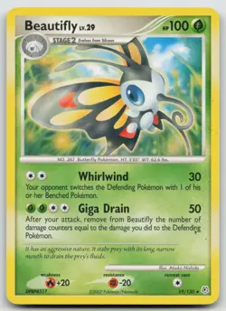 Pokemon Card Beautifly Rare Diamond and Pearl 19/130 - Image 1