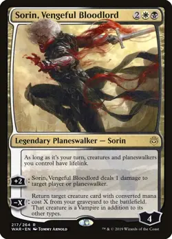 MTG Sorin, Vengeful Bloodlord NM ** War of the Spark ** - Image 1