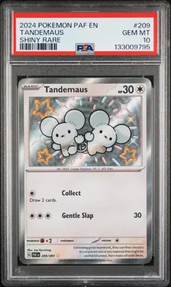 2024 POKEMON PAF EN-PALDEAN FATES SHINY RARE #209 TANDEMAUS PSA 10 - Image 1