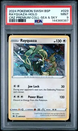 2024 Pokemon SWSH Black Star Promo #029 Rayquaza Cosmos Holo - Sea & Sky - PSA 9 - Image 1