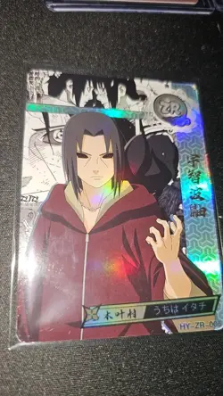 Naruto Itachi Uchiha HY-ZR-005 ZR Holo Foil Trading Card NM/MINT 🔥 - Image 1
