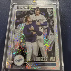 TOPPS DODGERS DUO RAINBOW FOIL OHTANI & YAMAMOTO 2026 BASEBALL CARD - Image 1