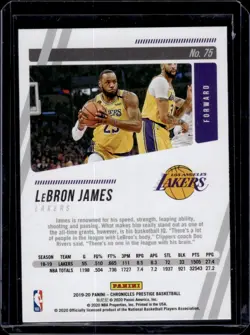 LeBron JAmes 2019-20 Chronicles Prestige Green Foil Parallel #75 - Lakers GOAT - Image 2
