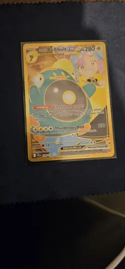 Pokemon TCG Ionos Bellibolt EX 188/159 Journey Together Gold Secret Rare Card NM - Image 1