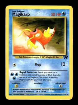 6-02-08 PWE pokemon unplayed . 2000 nintendo wizards team rocket magikarp #47/82 - Image 1