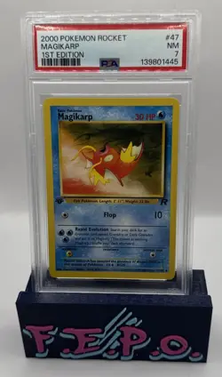 2000 Pokemon Team Rocket Regular 1st Edition Magikarp 47/82 PSA 7 - Image 1