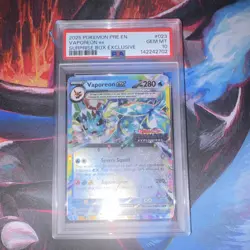 Pokemon Vaporeon ex Prismatic Evolutions Stamp 023/131 Holo Promo PSA 10 - Image 1