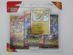 Pokemon Scarlet & Violet Surging Sparks 3-Pack Blister | Zapdos - Sealed - Image 1