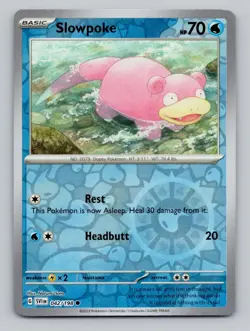 Reverse Holo Slowpoke 042/198 Common Scarlet & Violet Pokemon - Image 1
