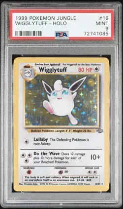 1999 Pokemon Jungle Wigglytuff Holo 16/64 PSA 9 - Image 1