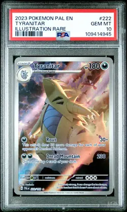 2023 POKEMON PAL EN-PALDEA EVOLVED ILLUSTRATION RARE #222 TYRANITAR PSA 10 - Image 1