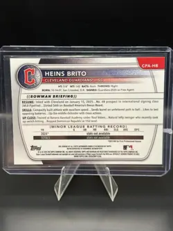 2025 Bowman Chrome Heins Brito Auto 1st Prospect #CPA-HB Guardians PACK FRESH - Image 2