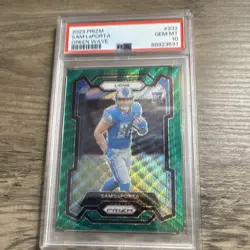Panini Prizm 2023 #332 Sam LaPorta Green Wave Prizm Rookie PSA 10 Detroit Lions - Image 1