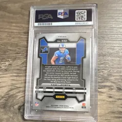 Panini Prizm 2023 #332 Sam LaPorta Green Wave Prizm Rookie PSA 10 Detroit Lions - Image 3