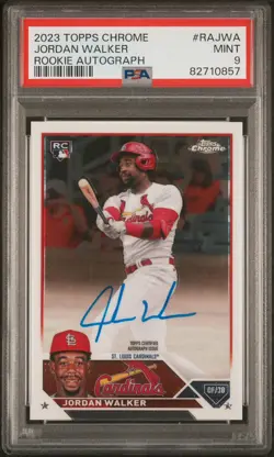2023 Topps Chrome Jordan Walker Auto PSA 9 Rookie RC - Image 1