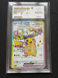 ACE 10 Pikachu EX 219/191 Surging Sparks Secret Rare Pokemon Card - Image 1