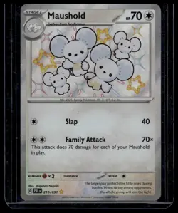 Maushold 210/091 Shiny Rare Paldean Fates Pokemon - Image 1