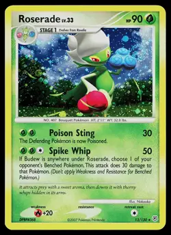 Pokemon Card - Roserade Diamond and Pearl 13/130 Holo Rare - Image 1