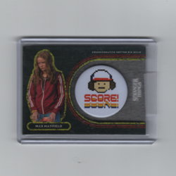 STRANGER THINGS WELCOME TO THE UPSIDE DOWN MAX MAYFIELD BUTTON PIN CARD (SCORE!) - Image 1