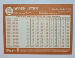 Derek Jeter 2013 Topps Heritage Baseball Card #190 "Bat under arm" Short Print - Image 2