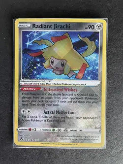 Radiant Jirachi Sword&Shield - Silver Tempest 120/195 Radiant Rare Pokemon PWE - Image 2