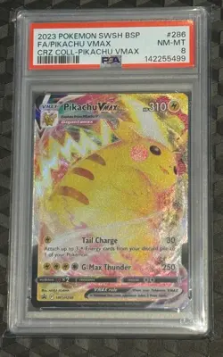 2023 POKEMON PIKACHU VMAX #286 CARD CROWN ZENITH SPECIAL COLLECTION PSA 8 - Image 1