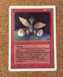 MTG Dragon Whelp Unlimited Edition LP Vintage Magic The Gathering - Image 1