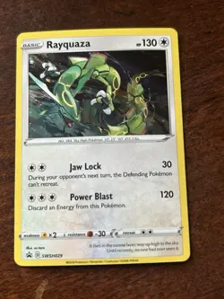 Rayquaza Pokemon TCG Sword And Shield Black Star Promo Holo Card #SWSH029 - Image 1
