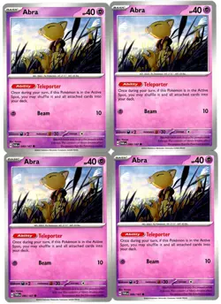 4x Pokemon TCG Abra 080/167 Sv06: Twilight Masquerade Regular Playset - Image 1