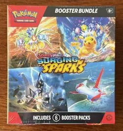 POKEMON SCARLET & VIOLET SURGING SPARKS 6 BOOSTER PACK BUNDLE SEALED - Image 1